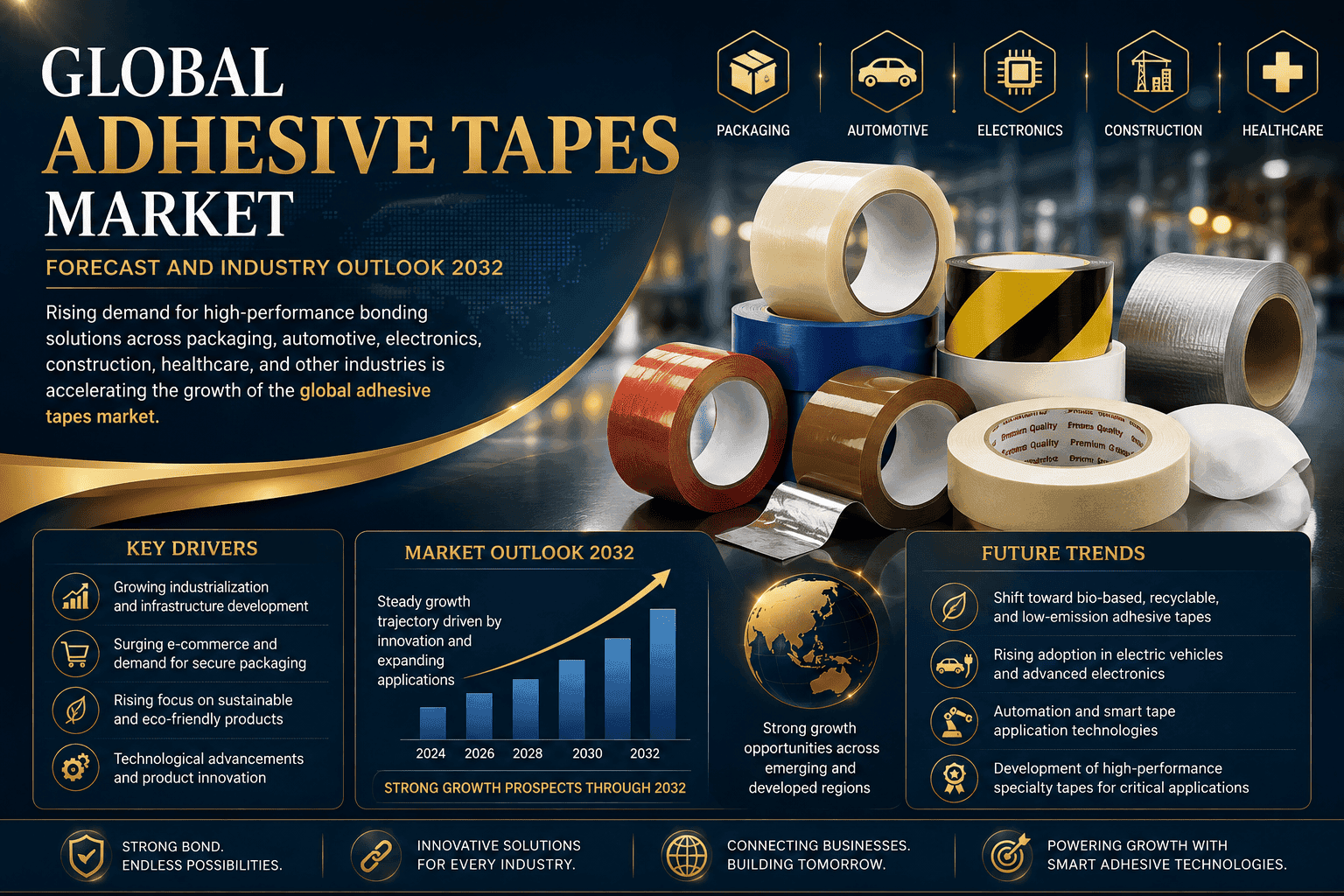 Global Adhesive Tapes Market Industry Outlook & Forecast 2032